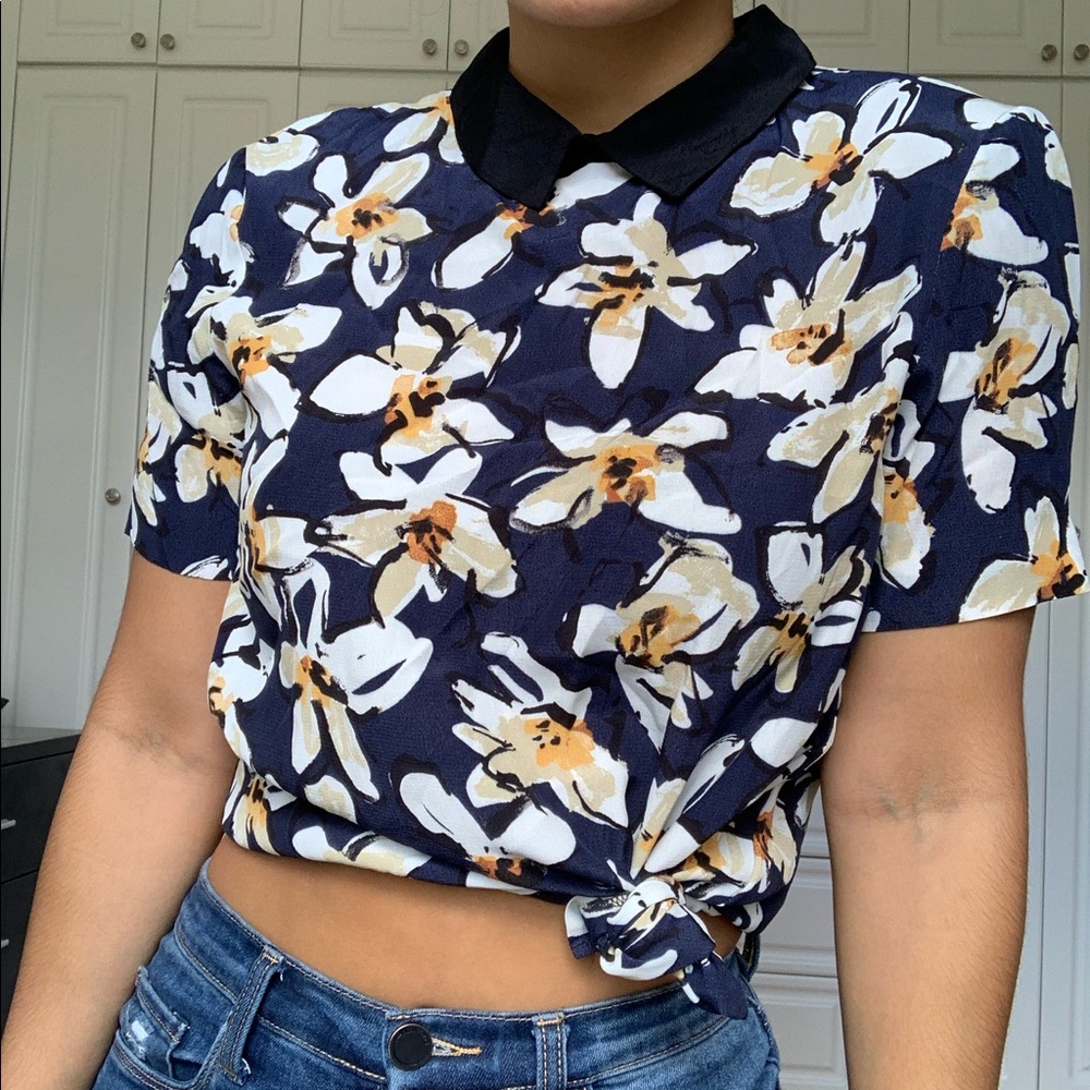 Zara floral blouse